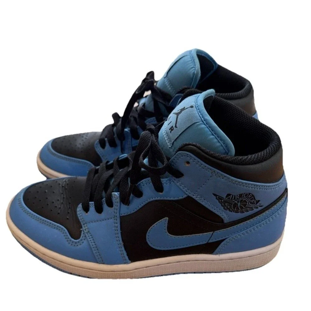 Nike Air Jordan 1 Mid VJ Sneakers University Blue/ Black US Size 7 DQ8426-401